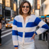 Sandras striped cozy jacket (Blue) - Image 2