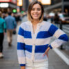 Sandras striped cozy jacket (Blue) - Image 3