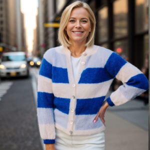 Sandras striped cozy jacket (Blue)