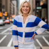 Sandras striped cozy jacket (Blue) - Image 7