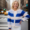 Sandras striped cozy jacket (Blue) - Image 8