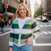 Sandras striped cozy jacket (Green) - Image 2