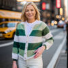 Sandras striped cozy jacket (Green) - Image 3