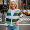 Sandras striped cozy jacket (Green) - Image 4
