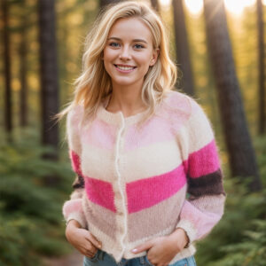 Sandras striped cozy jacket (Short version)