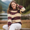 Siri's striped sweater Grape/Vanilla yellow - Image 2