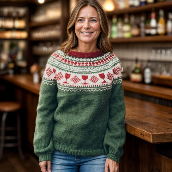 Knit and drink wine sweater - Image 3