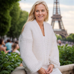 Easy ribbed knitted cardigan