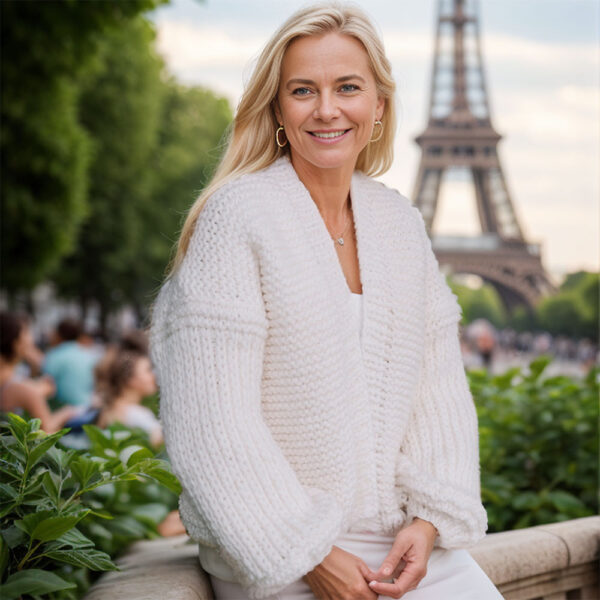 Easy ribbed knitted cardigan
