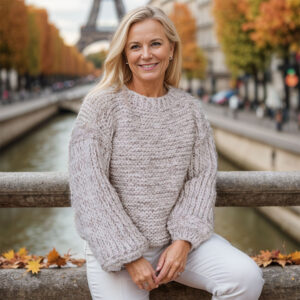 Easy ribbed knitted sweater