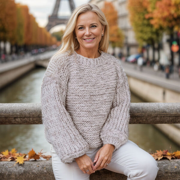 Easy ribbed knitted sweater