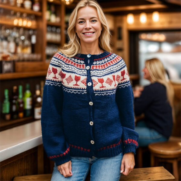 Knit and drink wine cardigan - Image 3