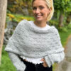 eyelet sweater scarf in grey