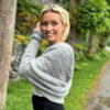 Grey Eyelet sweater scarf - Image 4