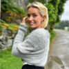 Grey Eyelet sweater scarf - Image 6