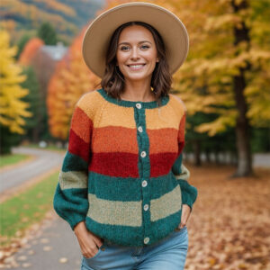 Striped and cozy cardigan