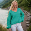 Chunky mohair sweater with v-neck - Image 2