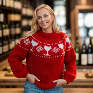 Chunky wine sweater