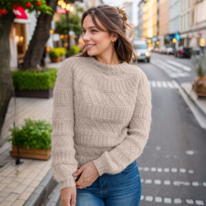 Structured joy sweater in light beige