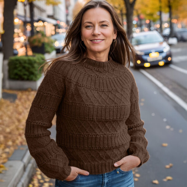 Structured joy sweater in brown
