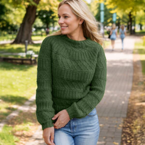 Structured joy sweater in grass green