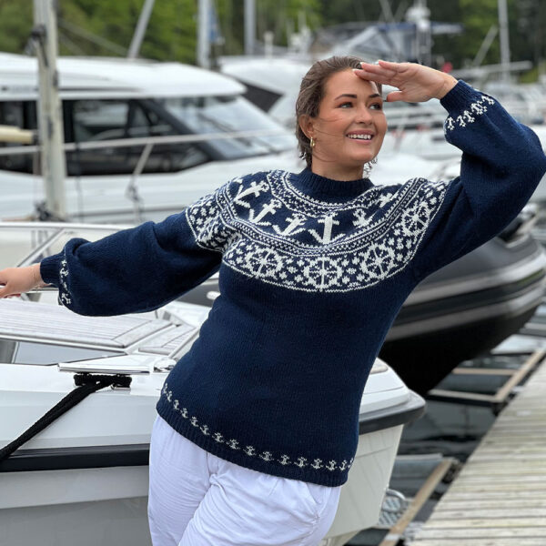 The anchor sweater in navy blue - Image 9