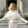 Eyelet sweaterscarf in off white - Image 3