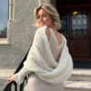 Eyelet sweaterscarf in off white - Image 5