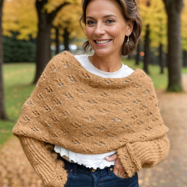 Eyelet sweater scarf