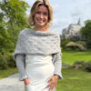Eyelet sweaterscarf in grey - Image 2