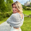 Eyelet sweaterscarf in grey - Image 3