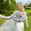 Eyelet sweaterscarf in grey - Image 4