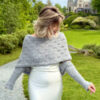 Eyelet sweaterscarf in grey - Image 5