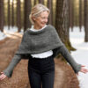 Dark grey Eyelet sweater scarf