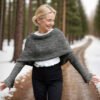 Dark grey Eyelet sweater scarf