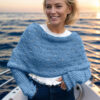 eyelet sweater scarf in blue