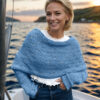 eyelet sweater scarf in blue