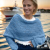eyelet sweater scarf in blue