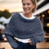 Eyelet sweaterscarf in jeansblue - Image 2