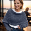 Eyelet sweaterscarf in jeansblue - Image 3