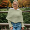 Eyelet scarf sweater in light green