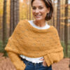 Eyelet sweaterscarves in ocheryellow