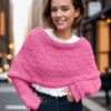 Pink Eyelet sweater scarf