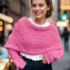 Pink Eyelet sweater scarf