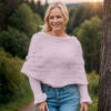 Eyelet sweater scarf/shawl in light purple