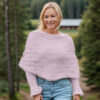 Eyelet sweater scarf/shawl in light purple