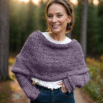 Purple Eyelet sweaterscarf/shawl