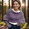 Purple Eyelet sweaterscarf/shawl