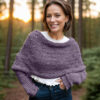 Purple Eyelet sweaterscarf/shawl