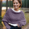 Purple Eyelet sweaterscarf/shawl
